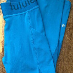 Lululemon Logo Waistband High Rise Training Crop 21" - Poolside blue Size 2